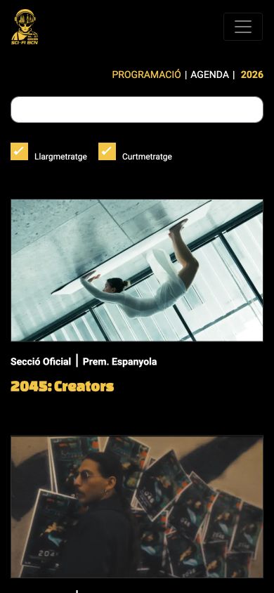 El programa de SciFi BCN en una pantalla de mòbil